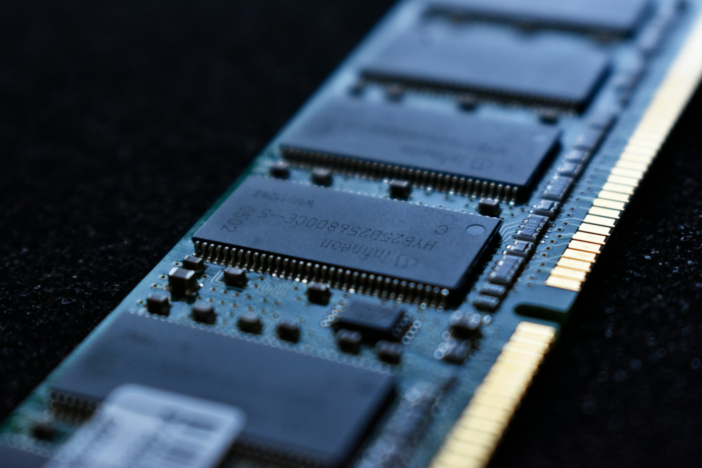 Close-up of computer memory modules representing LLM agent memory architecture layers