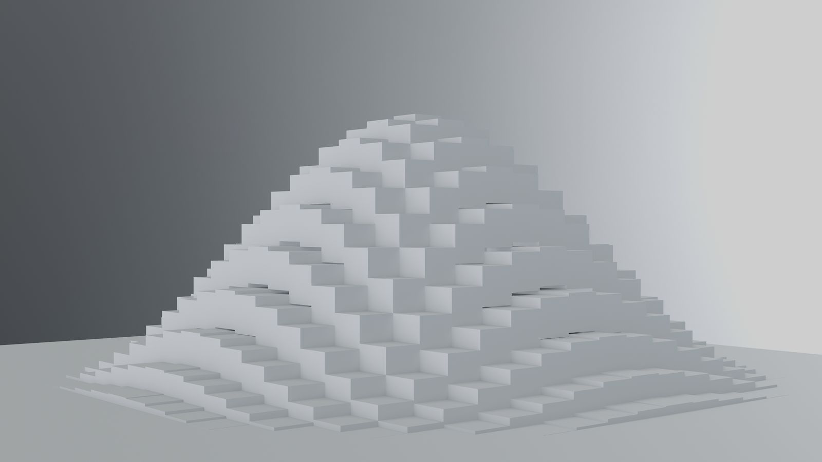 Stepped structure of white cubes illustrating RAG chunking strategies as layered tiers