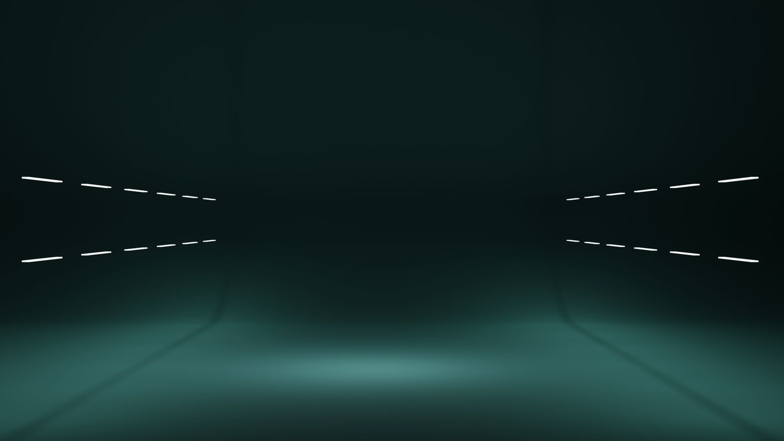 Two dashed light paths converging in a dark studio, symbolizing an efficient knowledge base