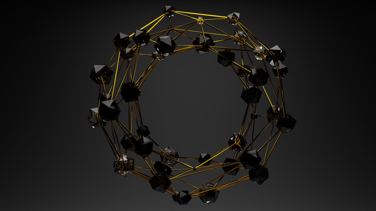 Golden interconnected nodes forming a ring, representing a persistent AI context layer