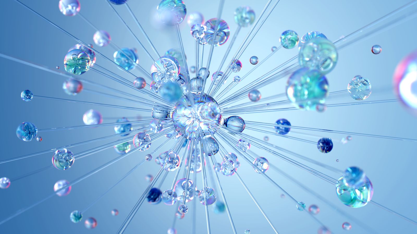 Abstract 3D render of glowing neural network nodes representing structure-aware document intelligence