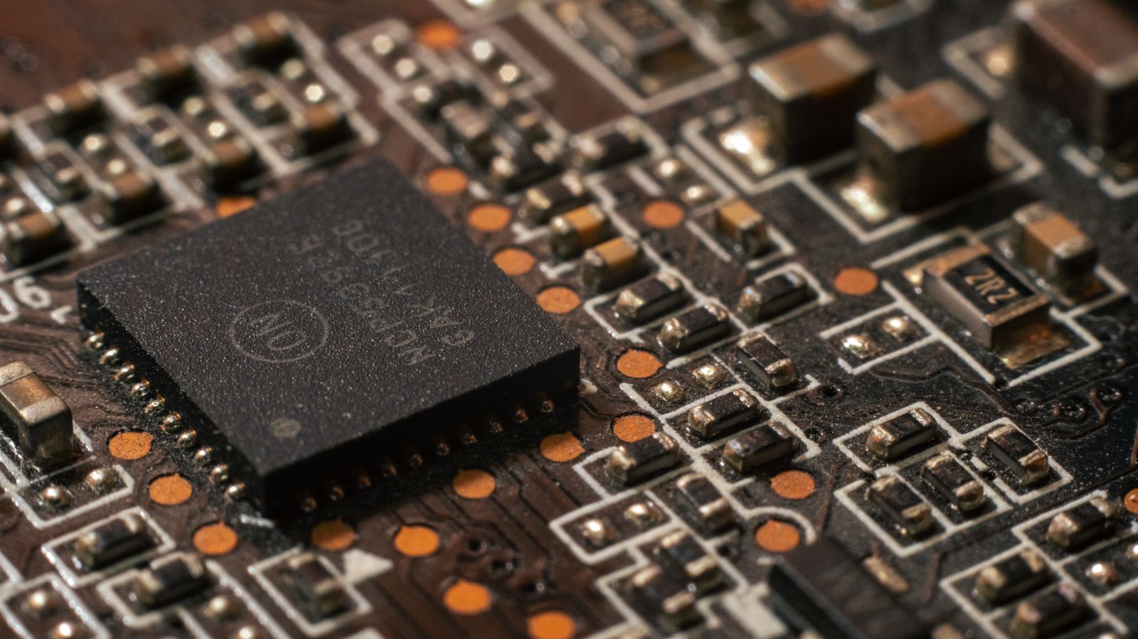 Macro close-up of a circuit board symbolizing WordPress 7.0 core stability