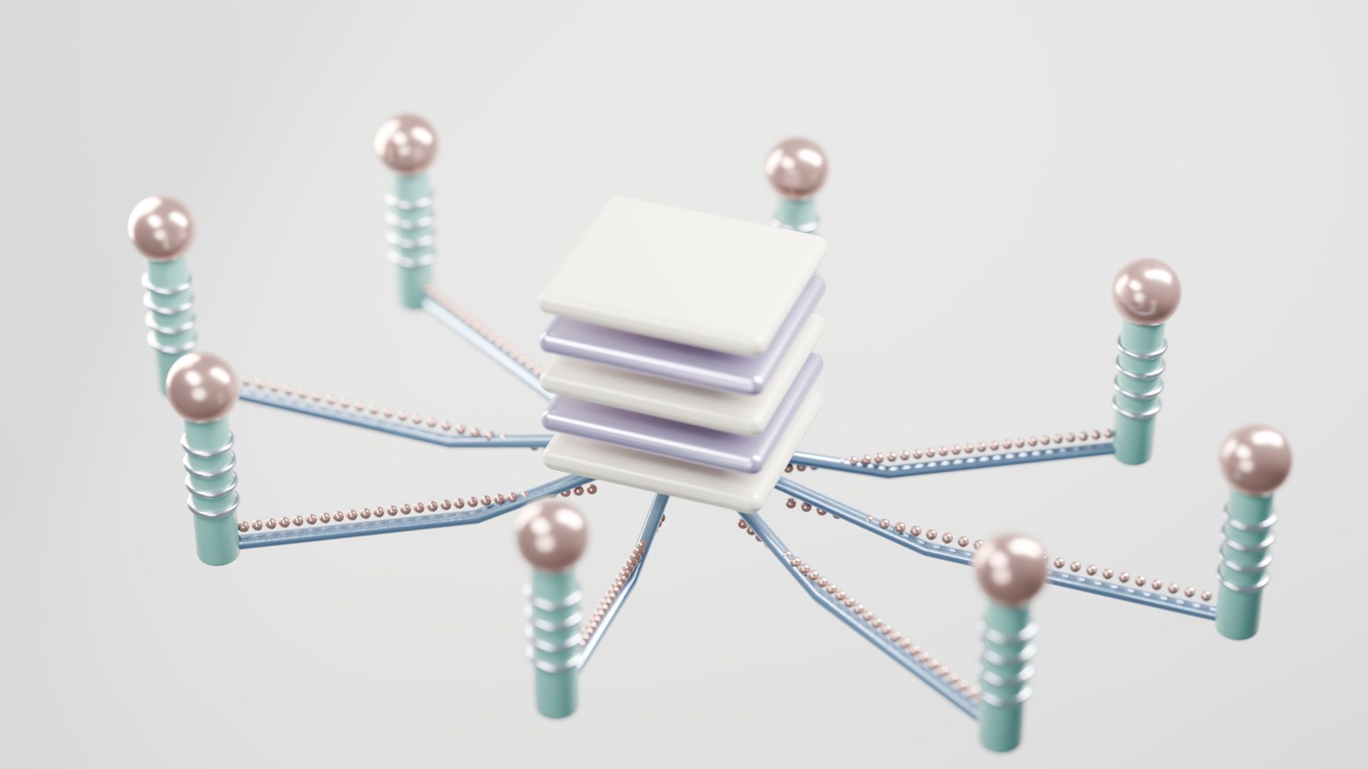 Abstract network render symbolizing WordPress Studio's Blueprints Gallery for local dev