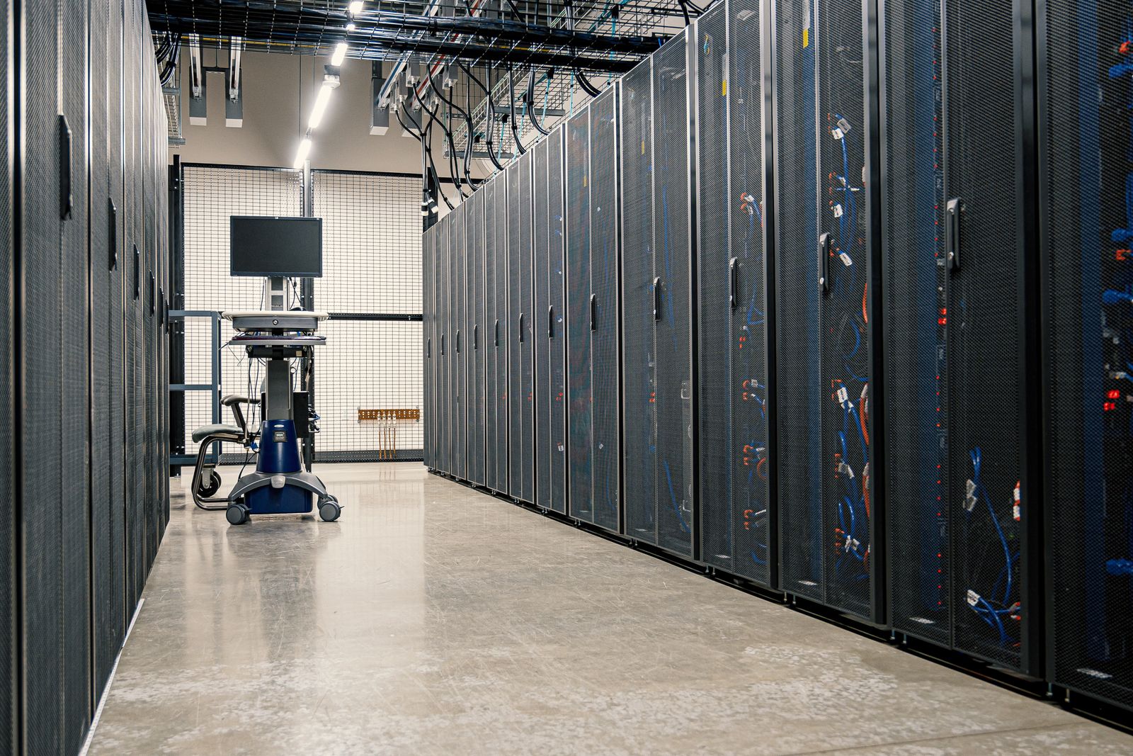 Rows of server racks in a data center representing WordPress 7.0 release infrastructure