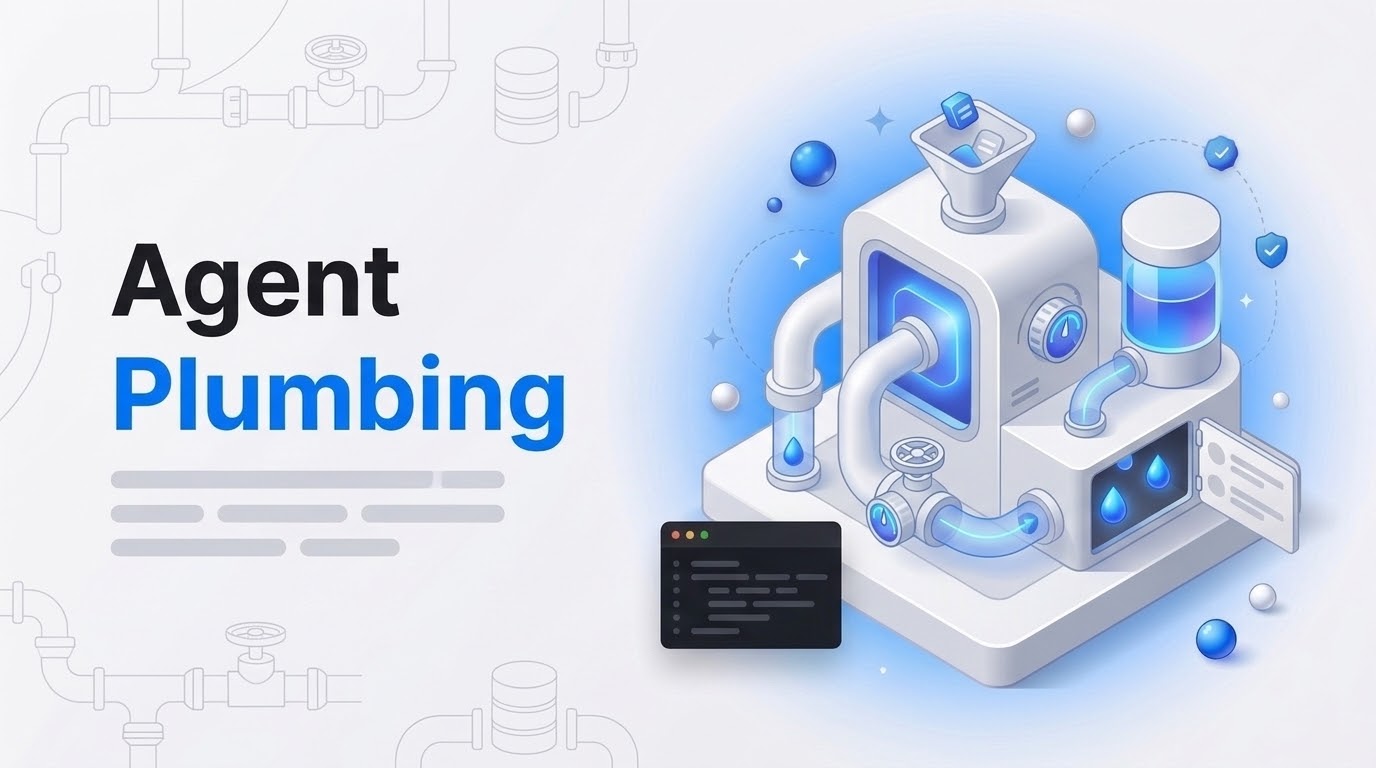 Thumbnail with the words Agent Plumbing beside an isometric pipe machine with valves, a queue, and a glowing blue core.