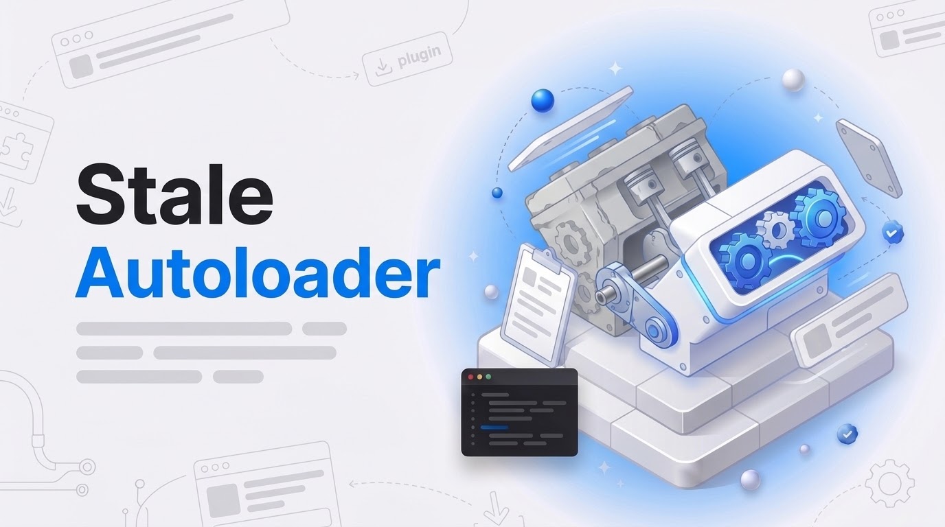Thumbnail reading Stale Autoloader next to an isometric engine with old gray gears and new blue gears on one axle.